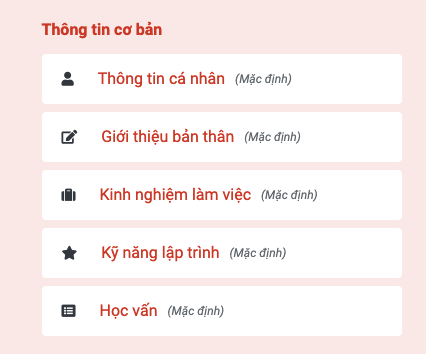 Ảnh minh họa trình tạo Saramin CV
